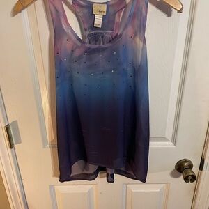 Daytrip Purple Embellished Sleeveless Tank Top